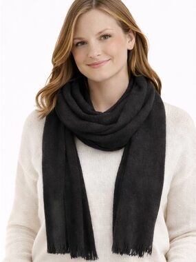 Calvin Klein Black Scarf with Fringed Edges